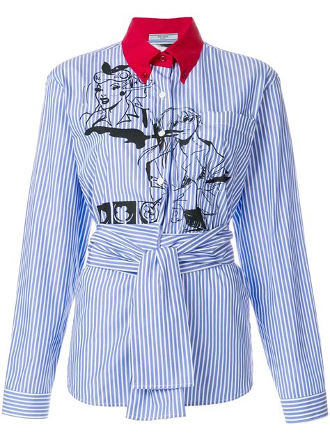 Prada Comic Book Striped Shirt 